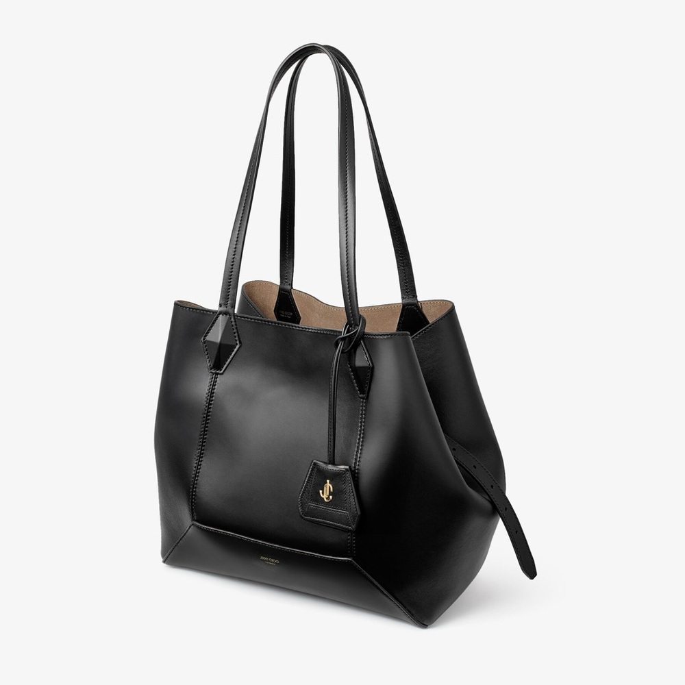 Like new JIMMY CHOO Diamond Tote/M Black Calf Leather Tote Bag $1,495